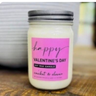Happy Valentines Day Soy Mason Jar Candle