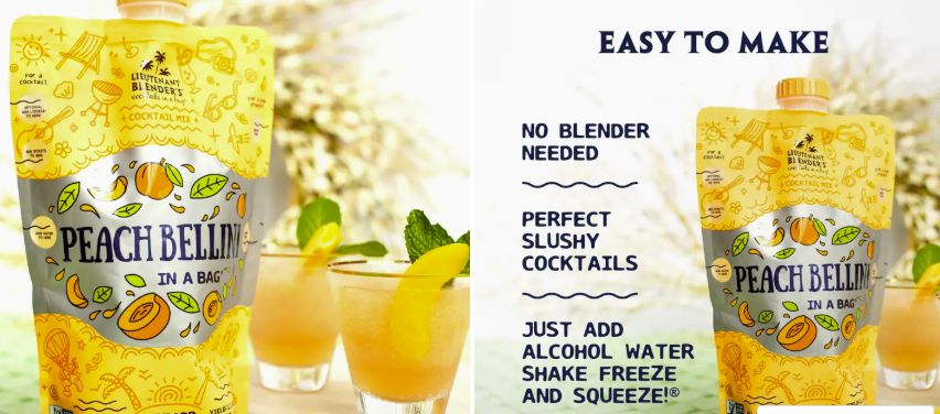 Peach Bellini in A BagÂ® Cocktail / Mocktail Slushie Mixer