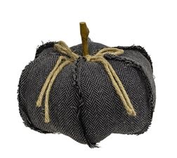 Dark Gray Chevron Pumpkin - 7.5" dia x 5.5"H