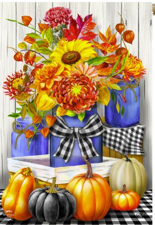 Autumn Mason Jar Garden Flag