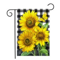 Checkered Sunflowers Garden Flag