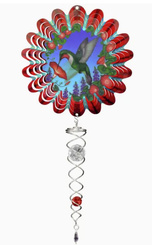 Animated Red Hummingbird - Mini Set Wind Spinner