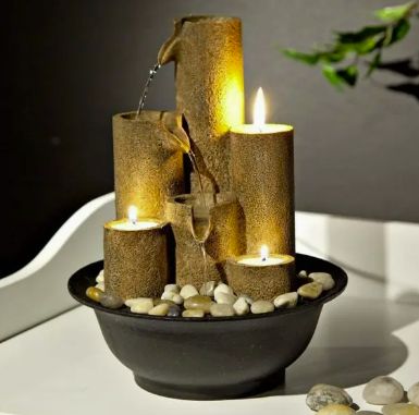 Tiered Column Tabletop Fountain