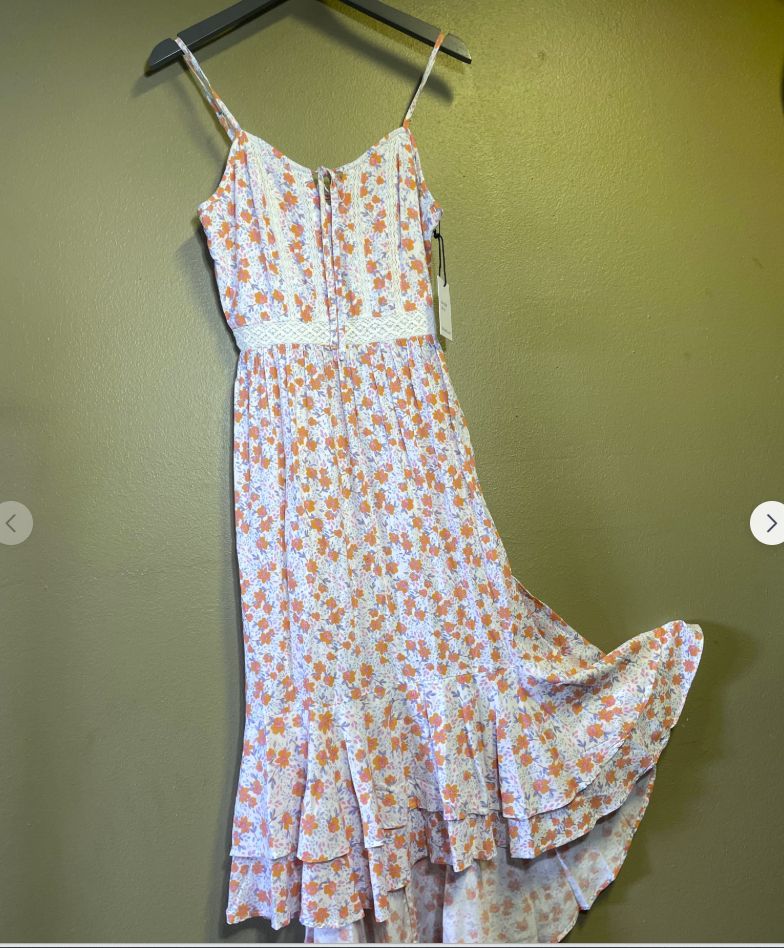 High-Low Maxi Summer Dress (Peach)