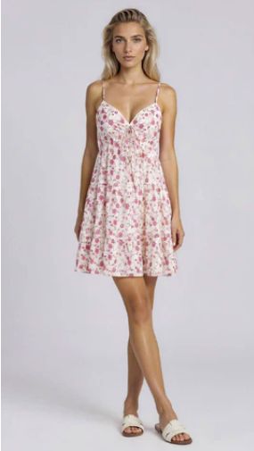 Pink Floral Mini Dress
