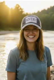 River Girl Distressed Trucker Cap