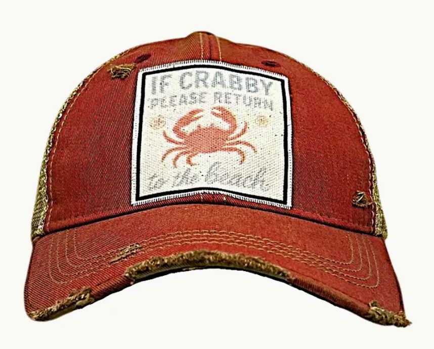 If Crabby Please Return To the Beach"Distressed Trucker Cap