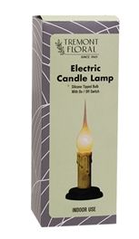 Antiqued Electric Candle Lamp 6"
