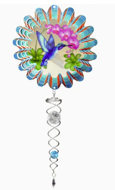 Animated Blue Hummingbird - Mini Set Wind Spinner
