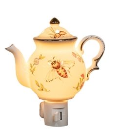 Porcelain Spring Floral Bee Teapot Nighlight
