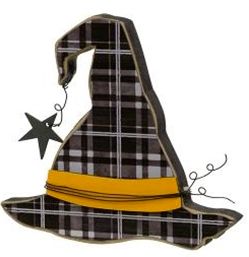 Black Plaid Witch Hat