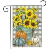 Sunflower Watering Can Garden Flag