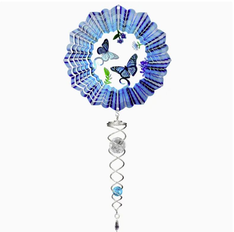 3D Blue Butterfly - Mini Set Wind Spinner