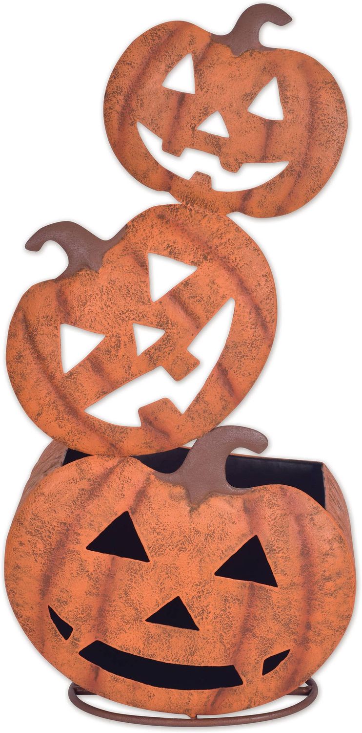 Pumpkin Planter, Material: Metal, Size: 9.5" x 6.3" x 20.47"