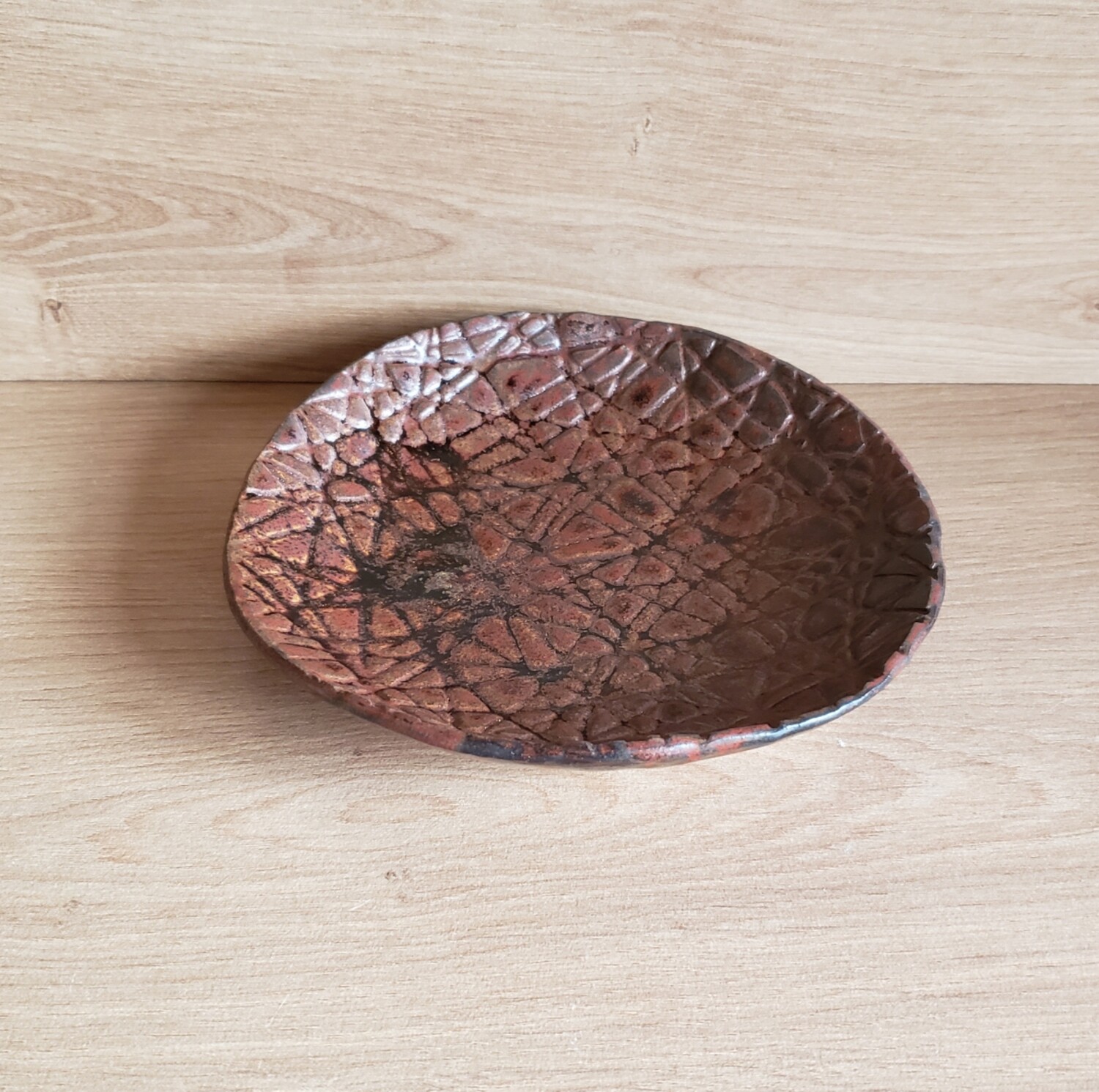 Copper Ore Textured Shallow Serving Dish