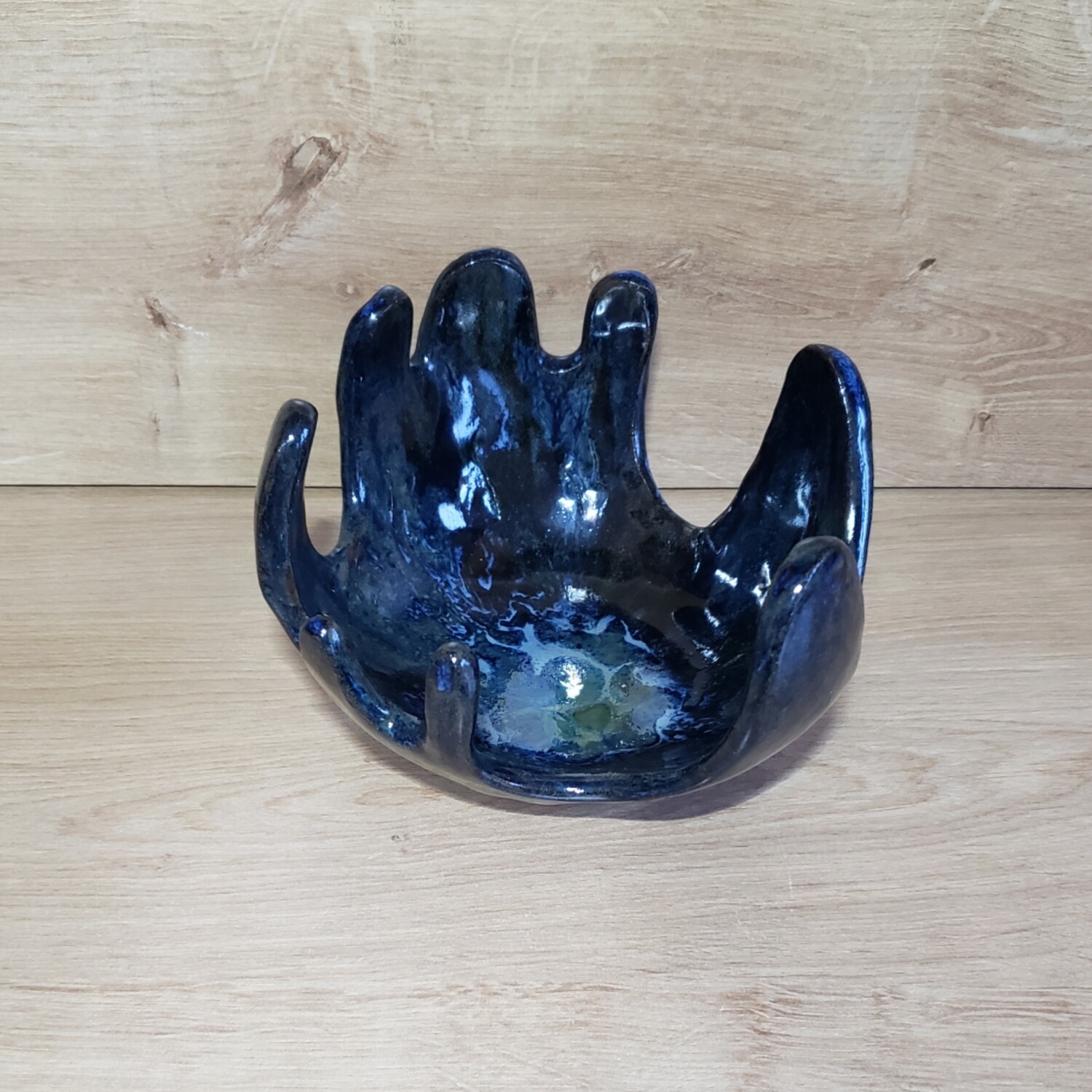 Night Blue and Chun Blue Splat Bowl