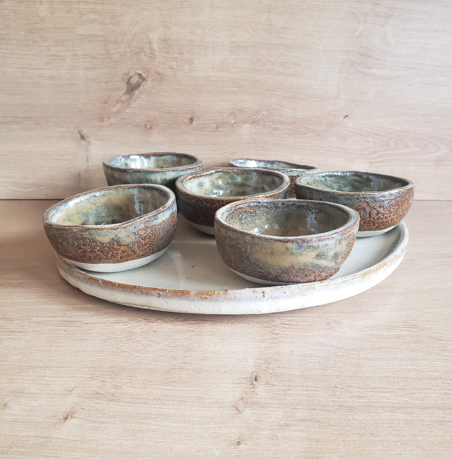 Birch Plate And Dipping Bowl Set 2