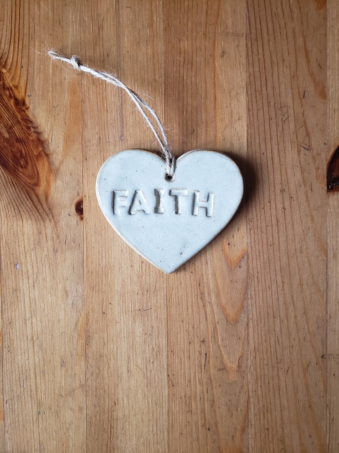 Faith Birch Heart Hanging Decoration 
