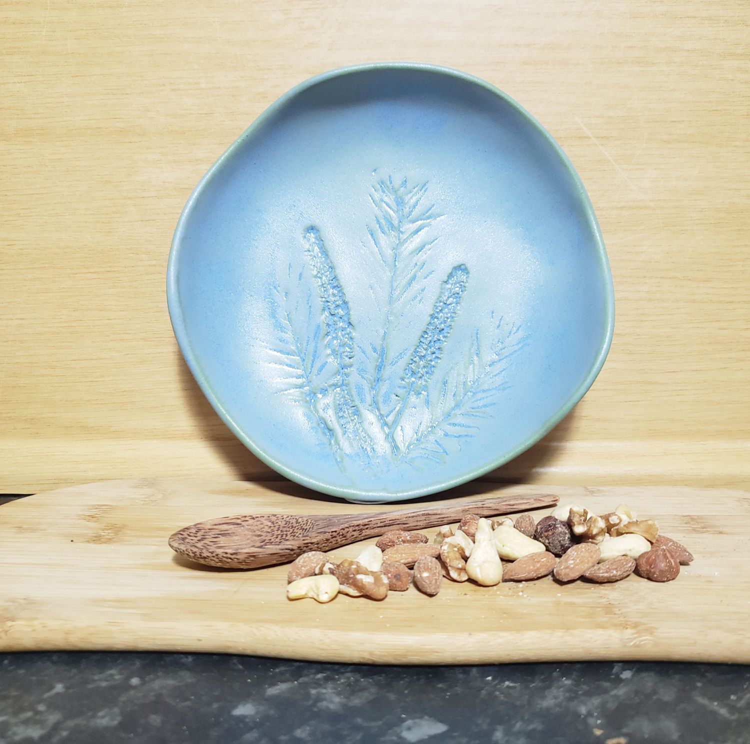 Capri Blue Plant Print Shallow Serving Dish