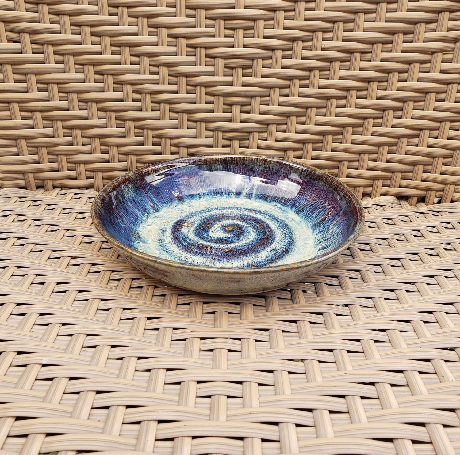 Iron Lustre And Sea Salt Serving Bowl