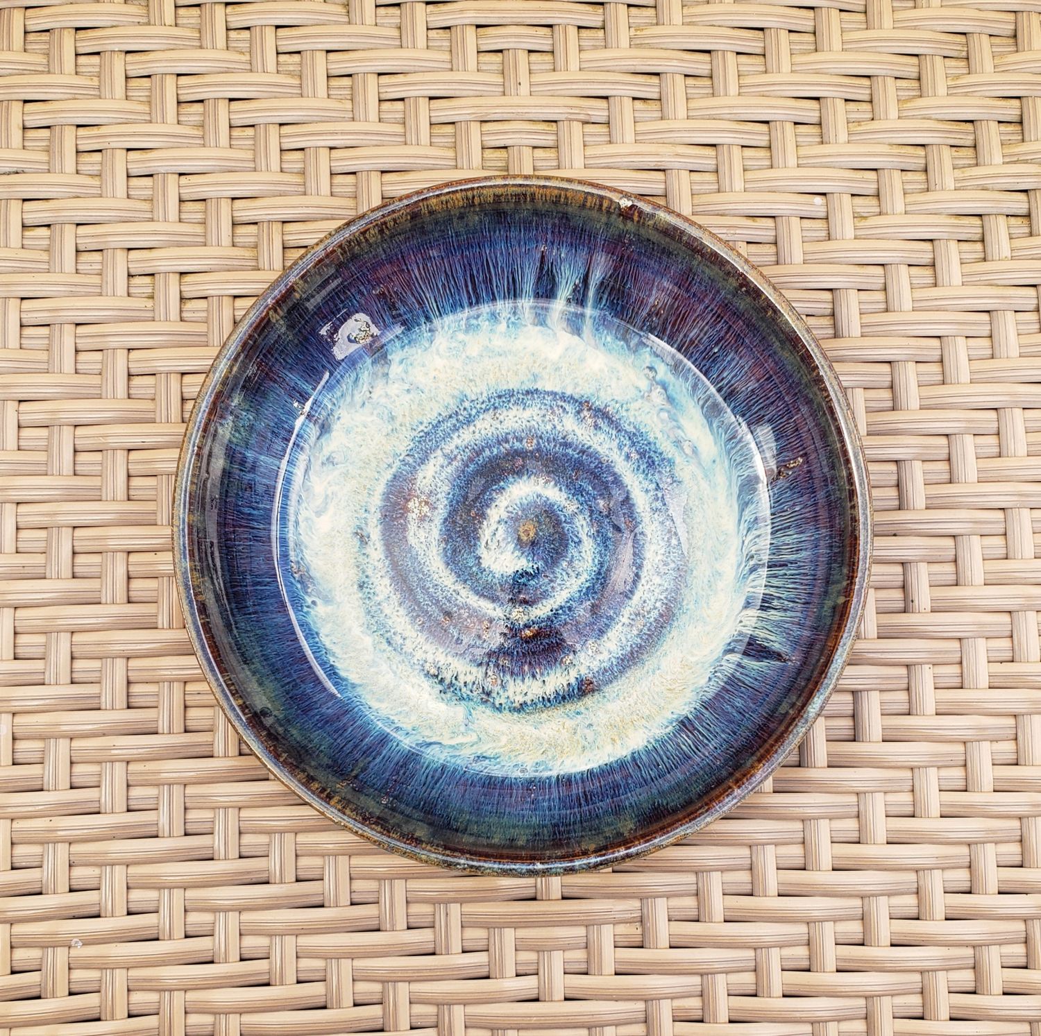 Iron Lustre And Sea Salt Serving Bowl