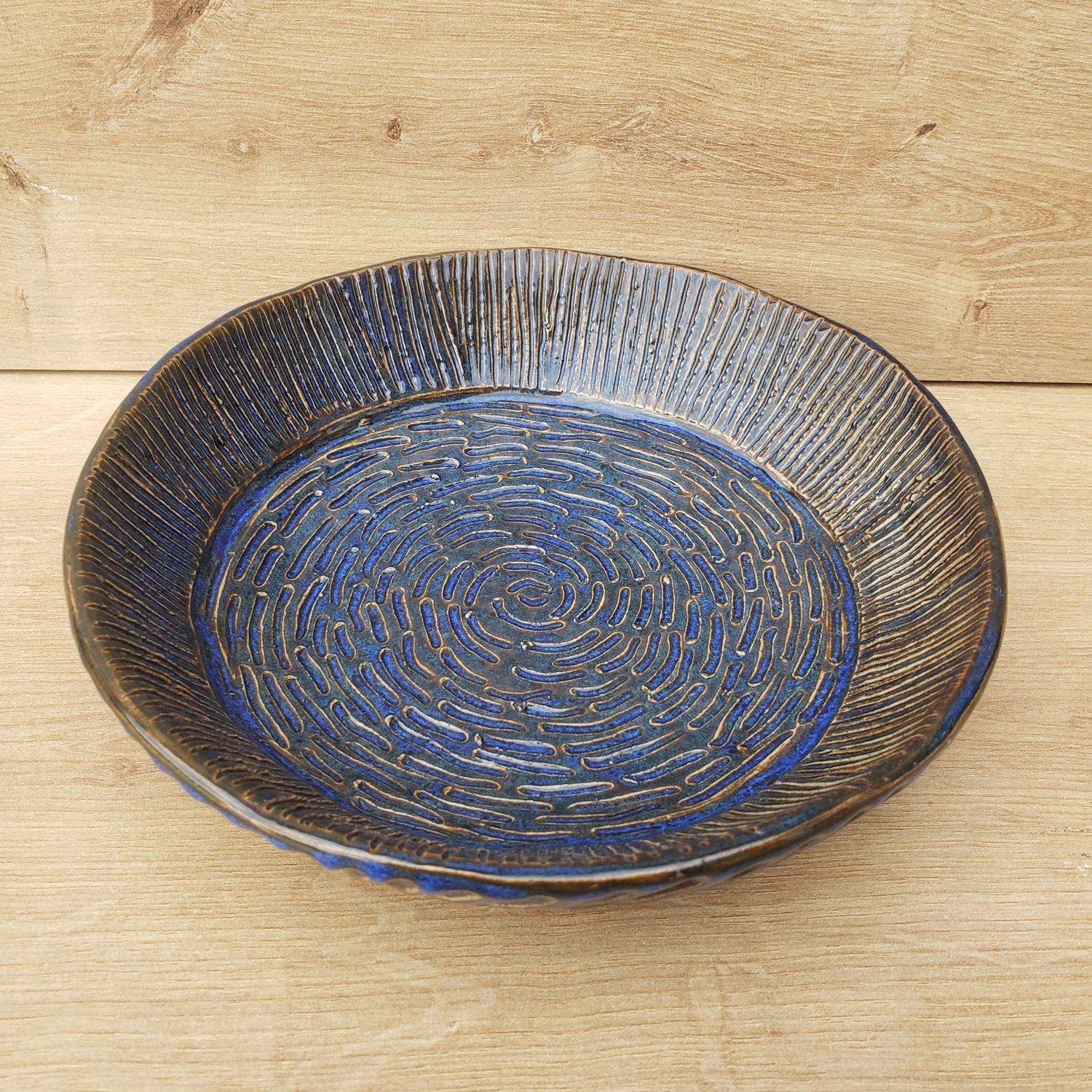 Blue Surf Textured Bowl