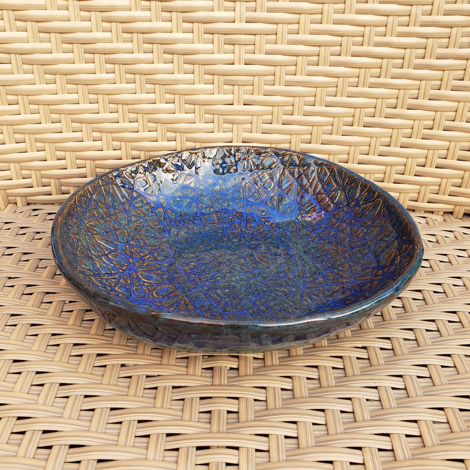 Blue Surf Textured Bowl