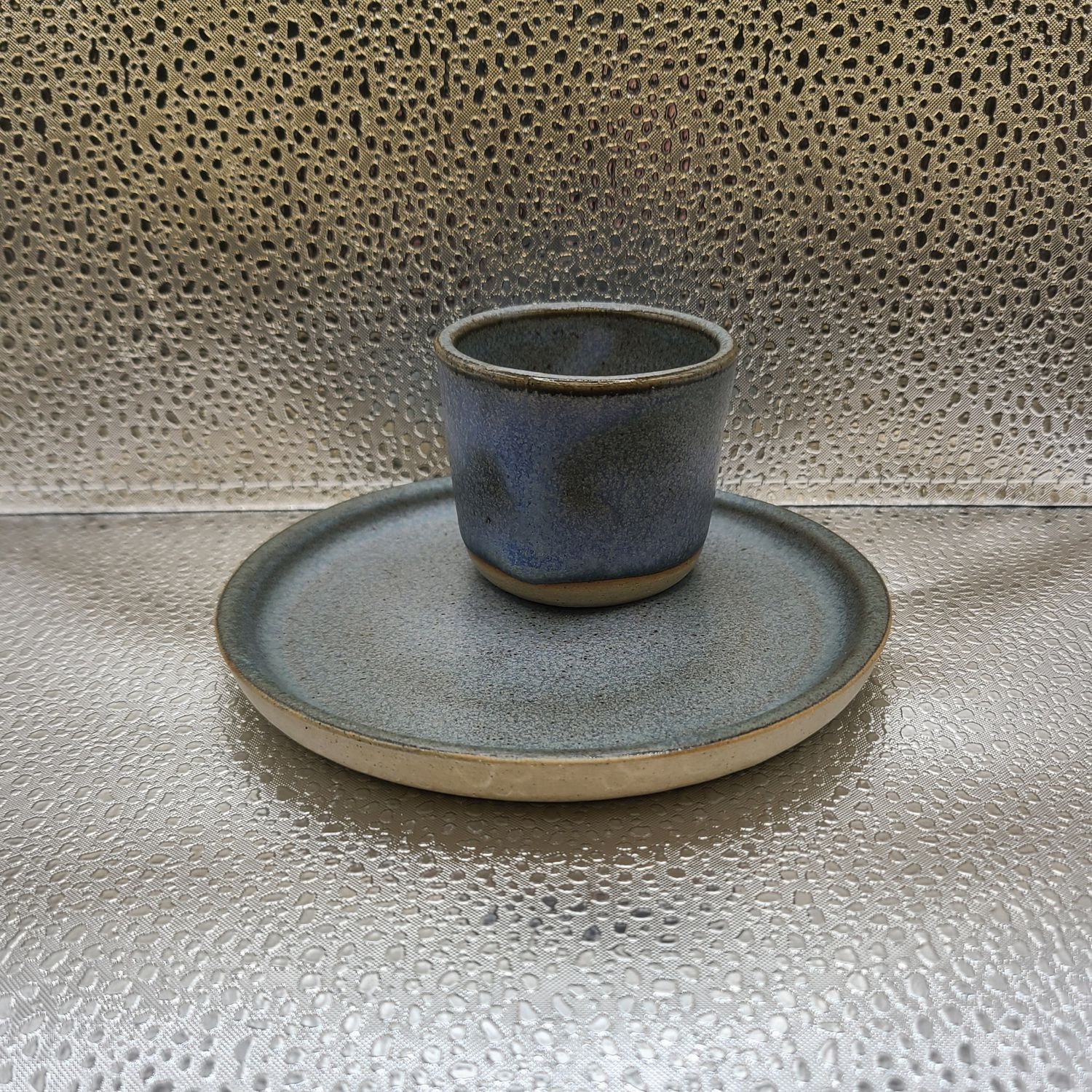 Frost Blue Communion Cup and Plate 2
