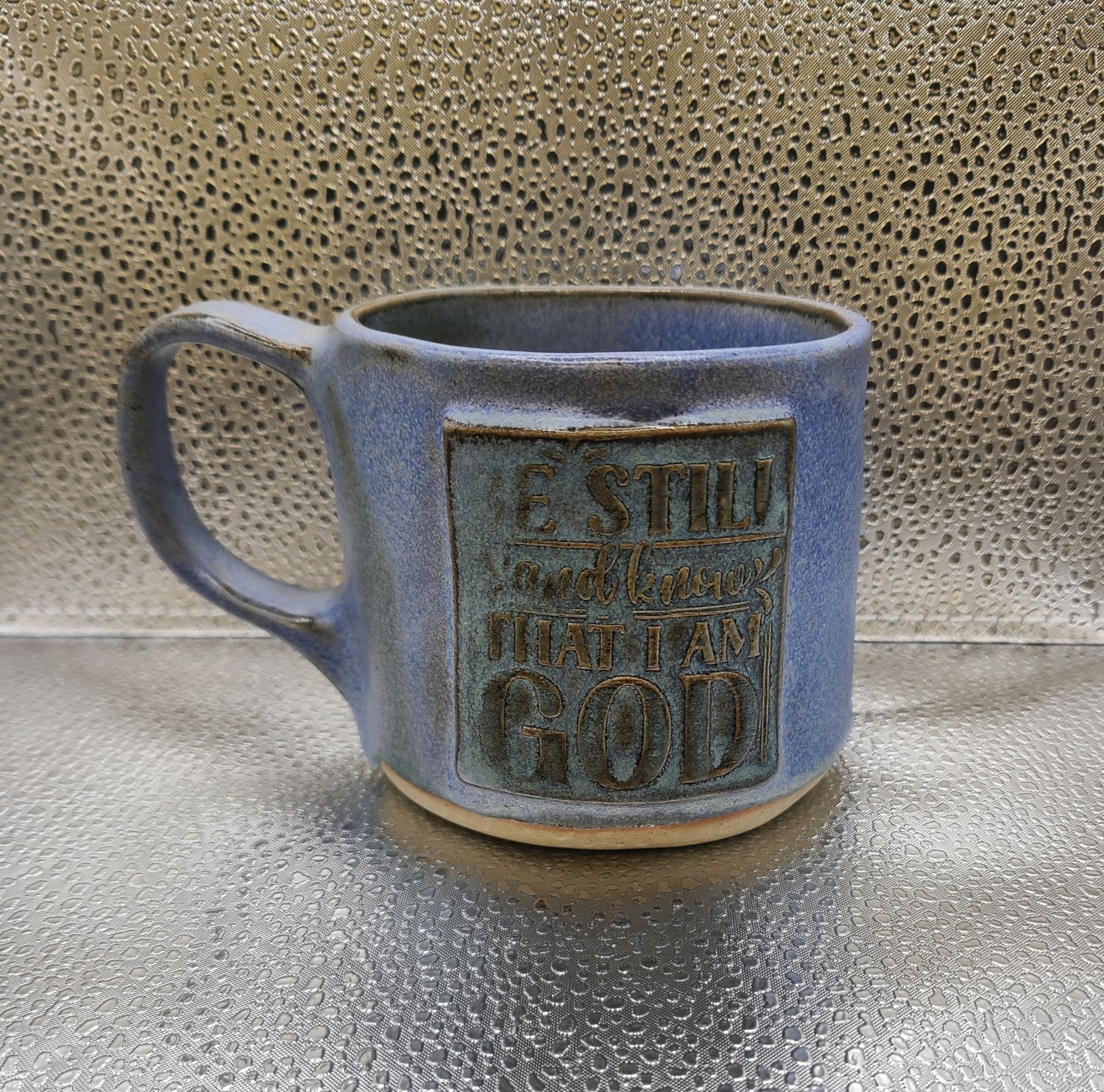 Frost Blue Scripture Mug Be Still And Know....