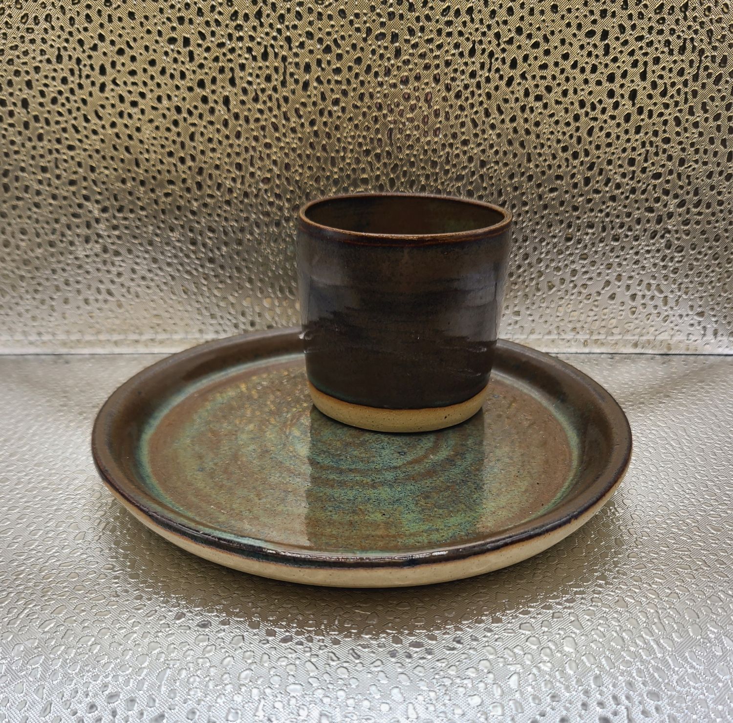 Stoned Denim Communion Cup and Plate 2