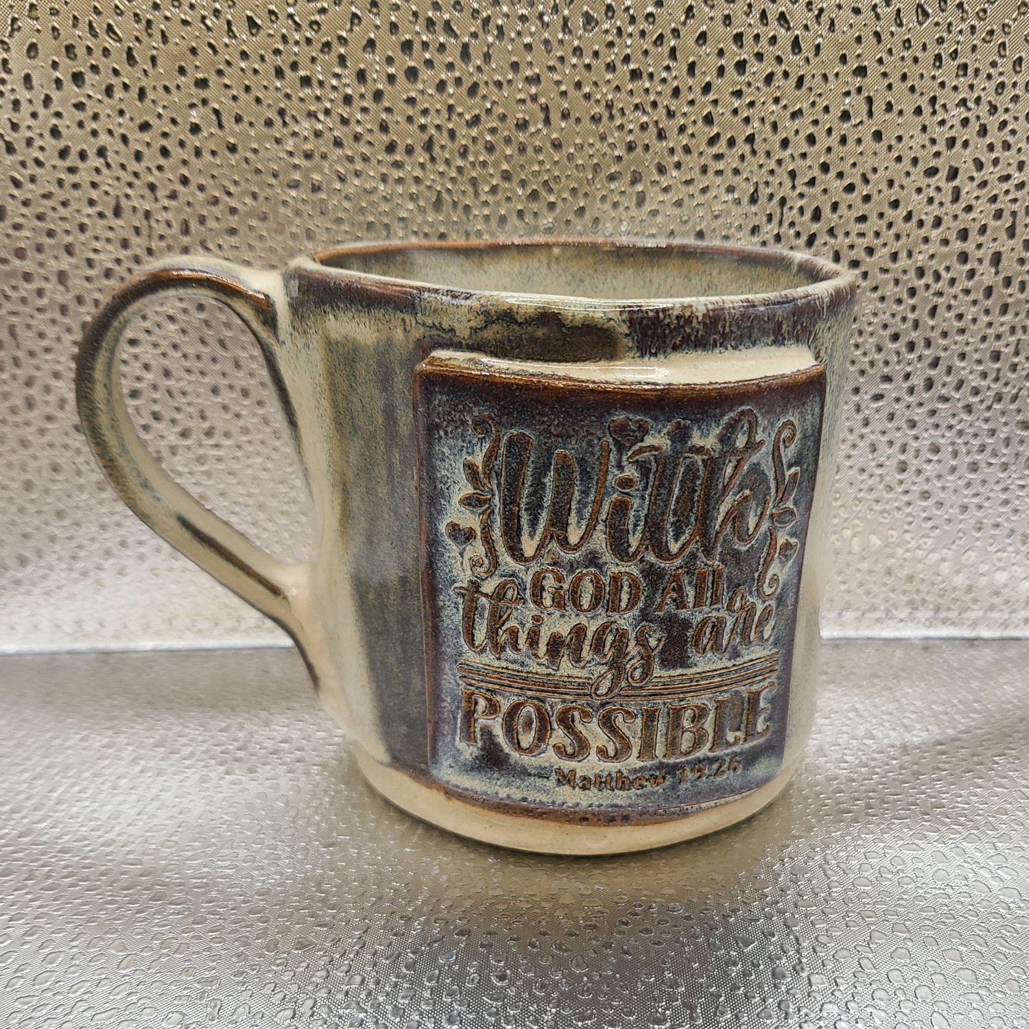 Birch Scripture Mug With God All Things Are Possible...