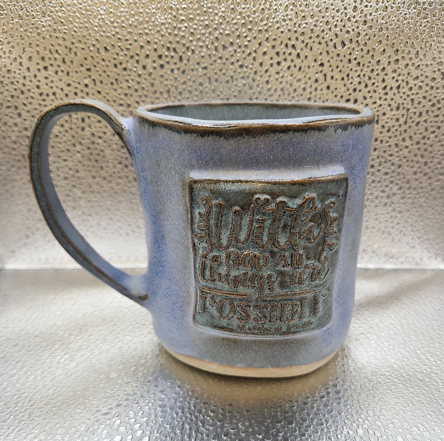 Frost Blue Scripture Mug With God...