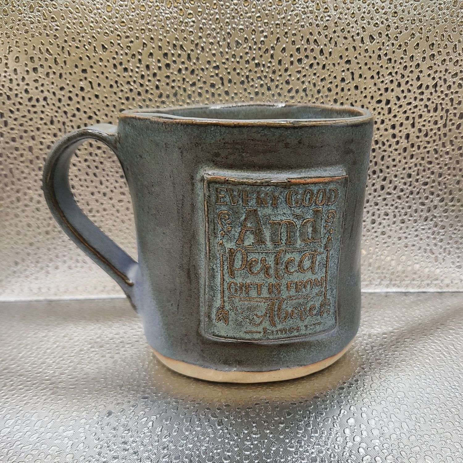 Frost Blue Scripture Mug Every Good and Perfect Gift...