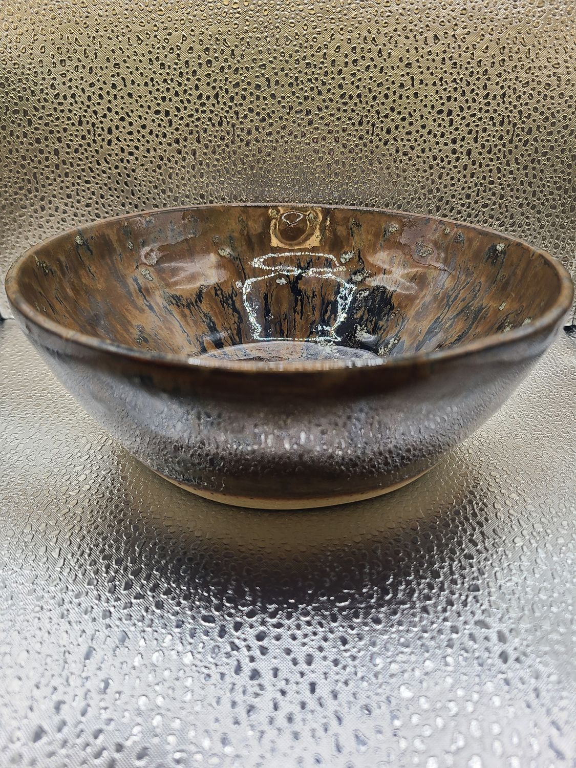 Iron Lustre and Sea Salt Serving Bowl