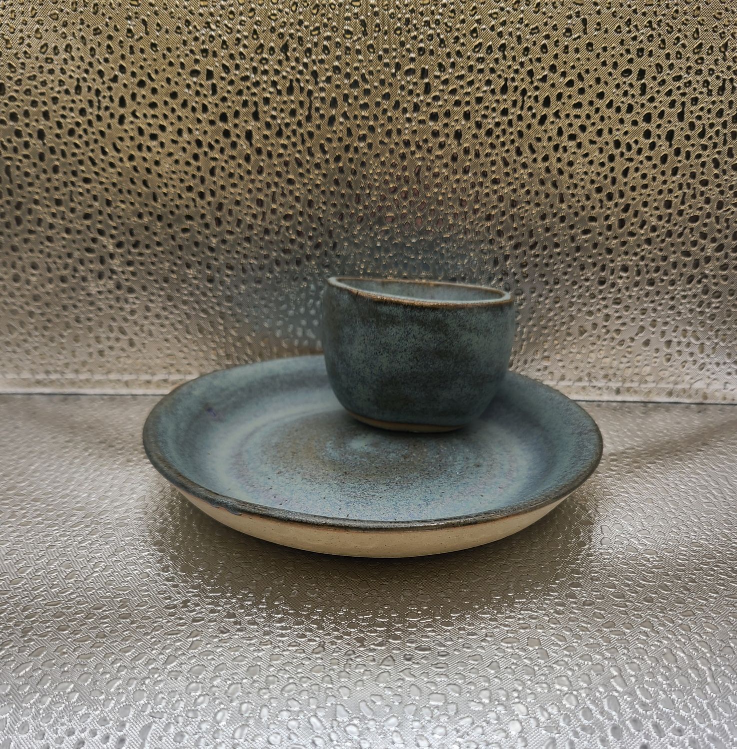 Frost Blue Mini Communion Cup and Plate Frost Blue Mini Communion Cup and Plate