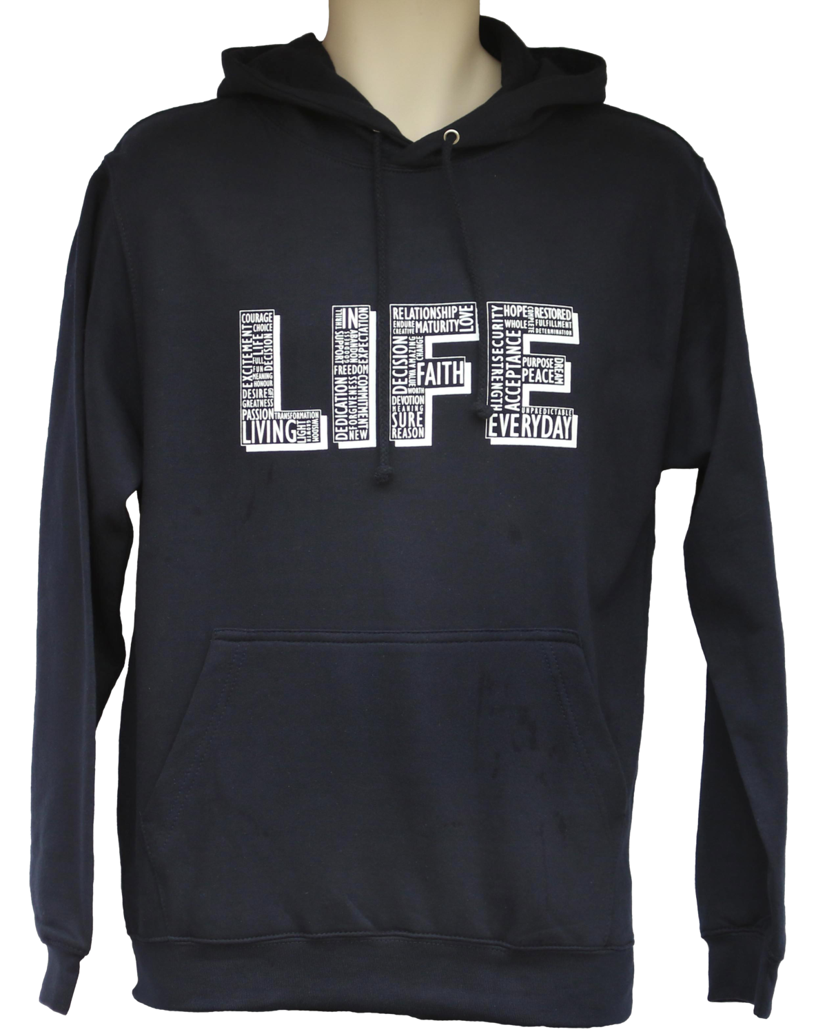 LIFE Hoodie Navy Unisex, Size: Small, Colour: Navy