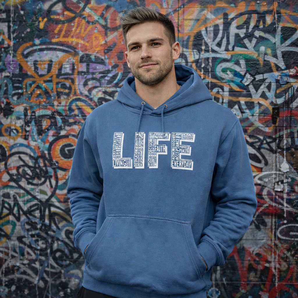 LIFE Hoodie Air Force Blue Unisex, Size: Small, Colour: Air Force Blue