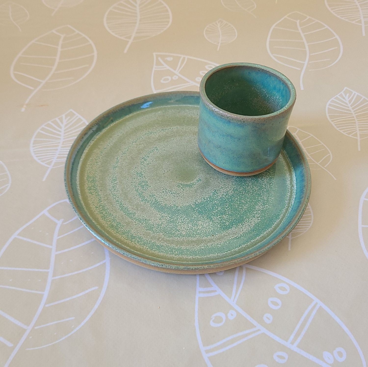 Green Tea Communion Cup and Plate Green Tea Communion Cup and Plate