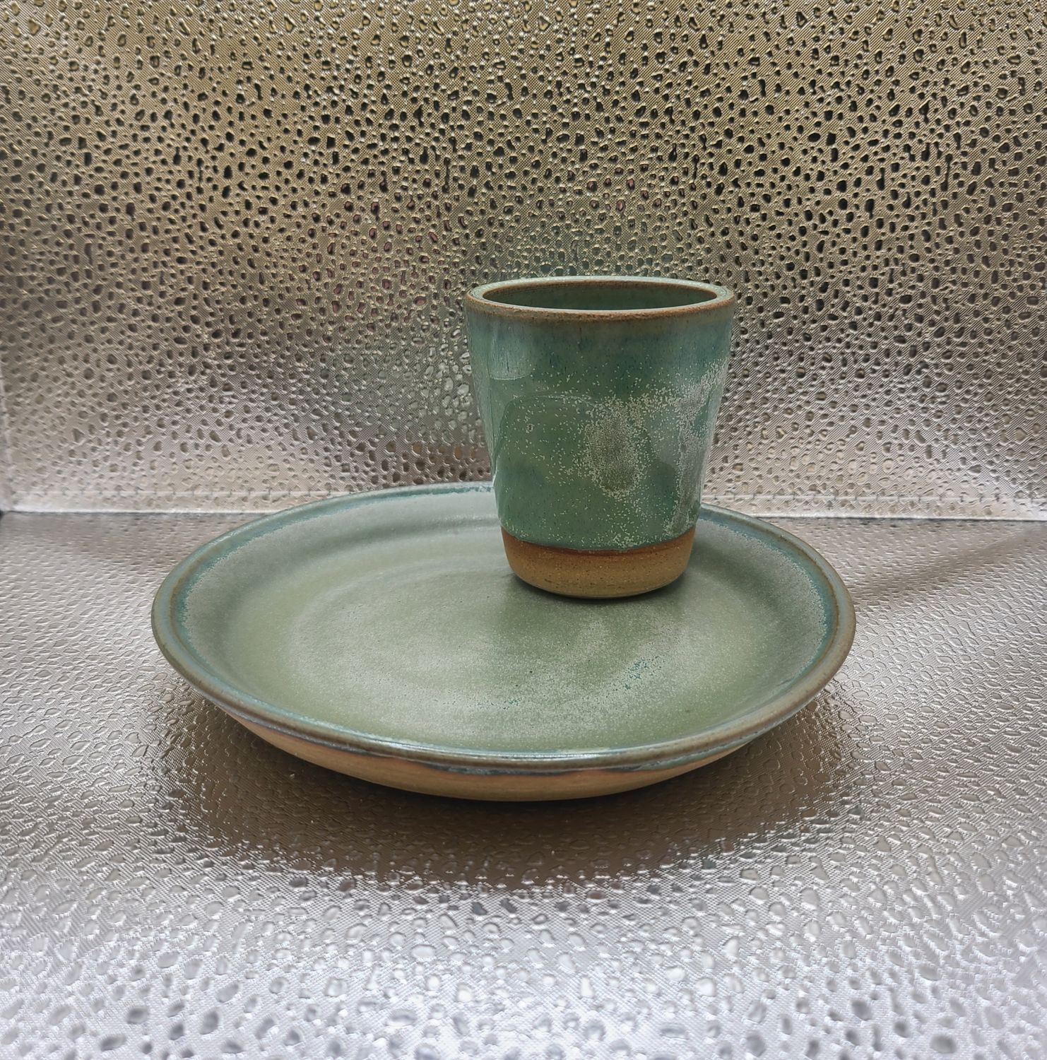 Green Tea Communion Cup and Plate