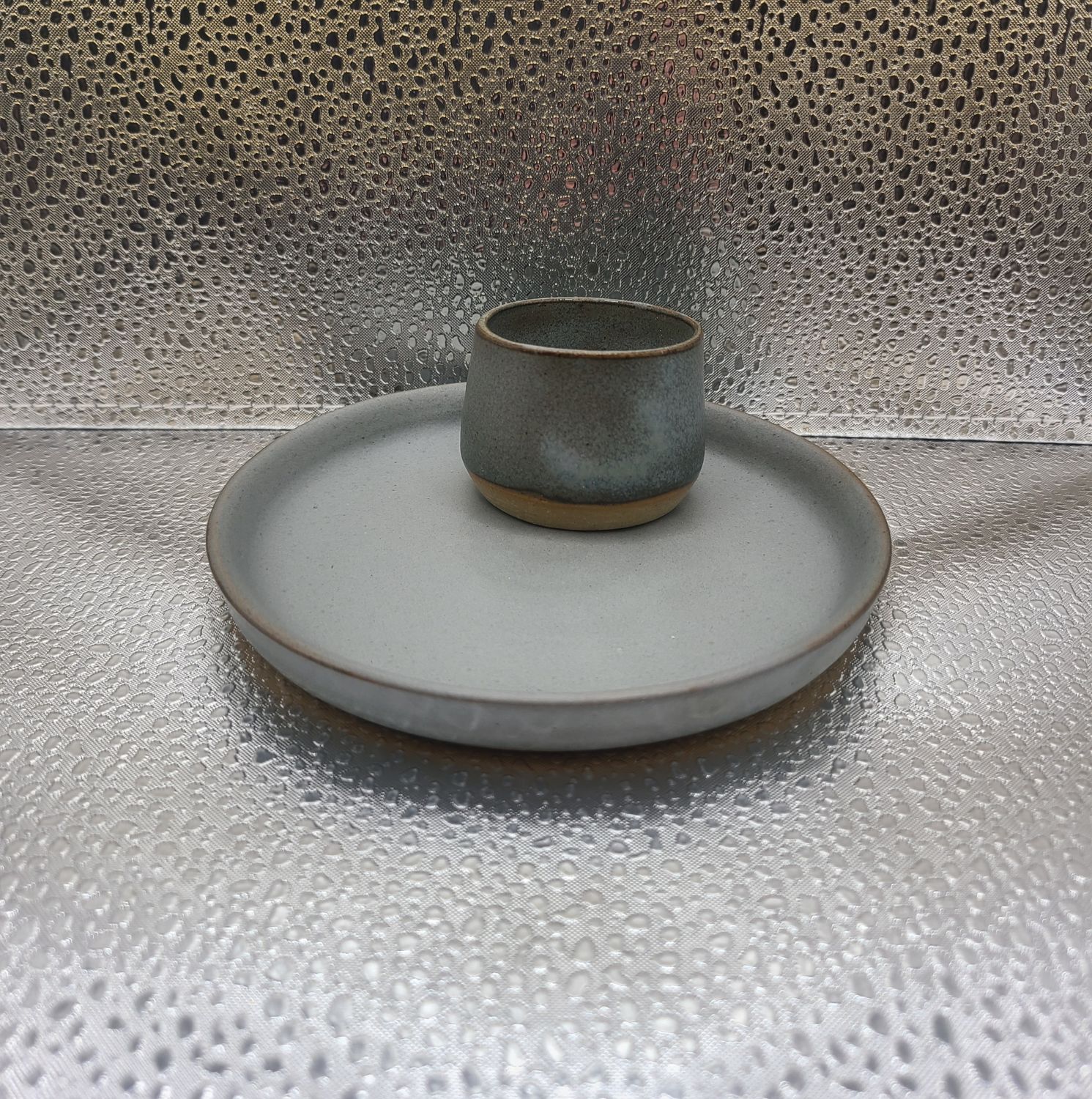 Frost Blue Mini Communion Cup and Plate