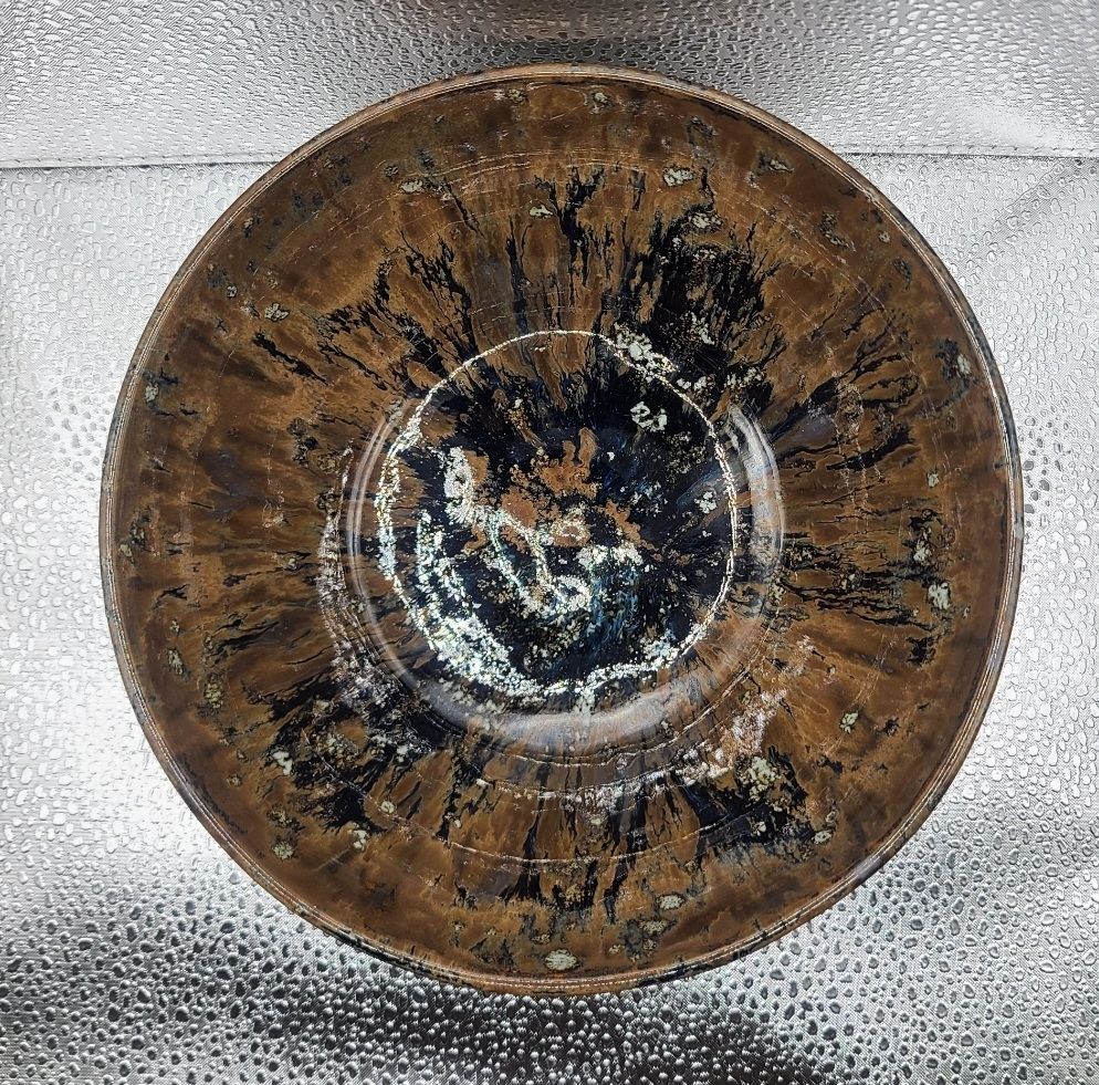 Iron Lustre and Sea Salt Serving Bowl