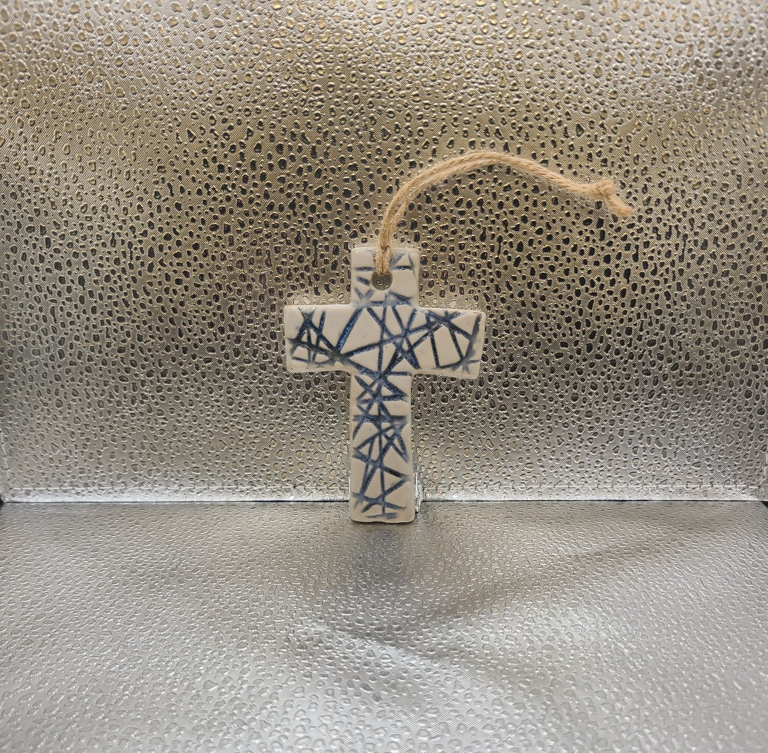 Textured Cross Hanging Decoration