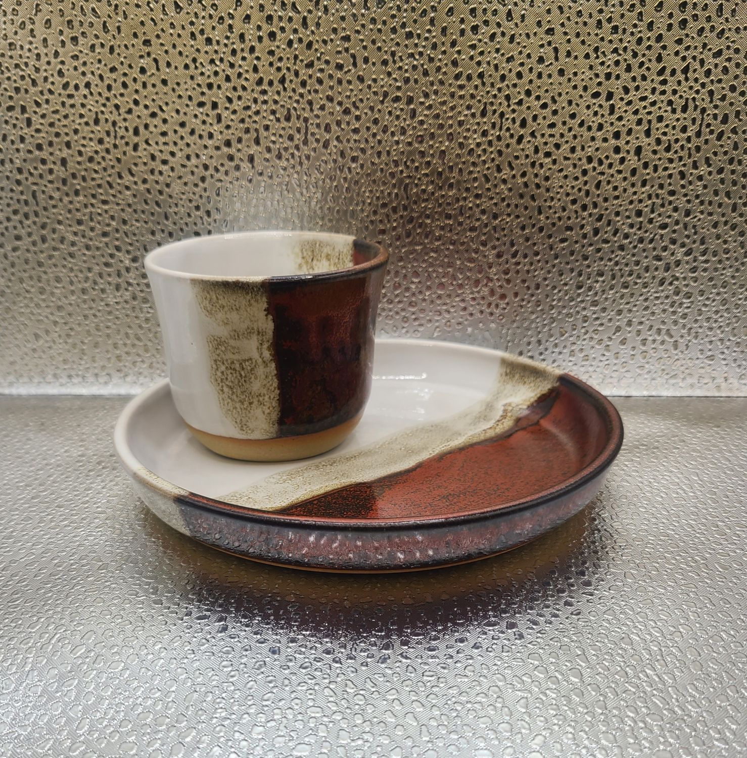 Copper Float and Snow Communion Cup and Plate 4