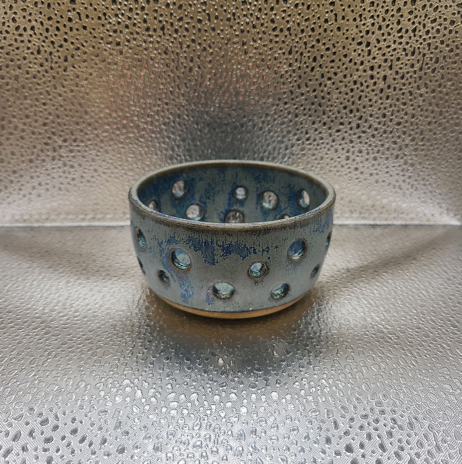 Smokey Merlot and Frost Blue Tea Light Holder Smokey Merlot and Frost Blue Tea Light Holder