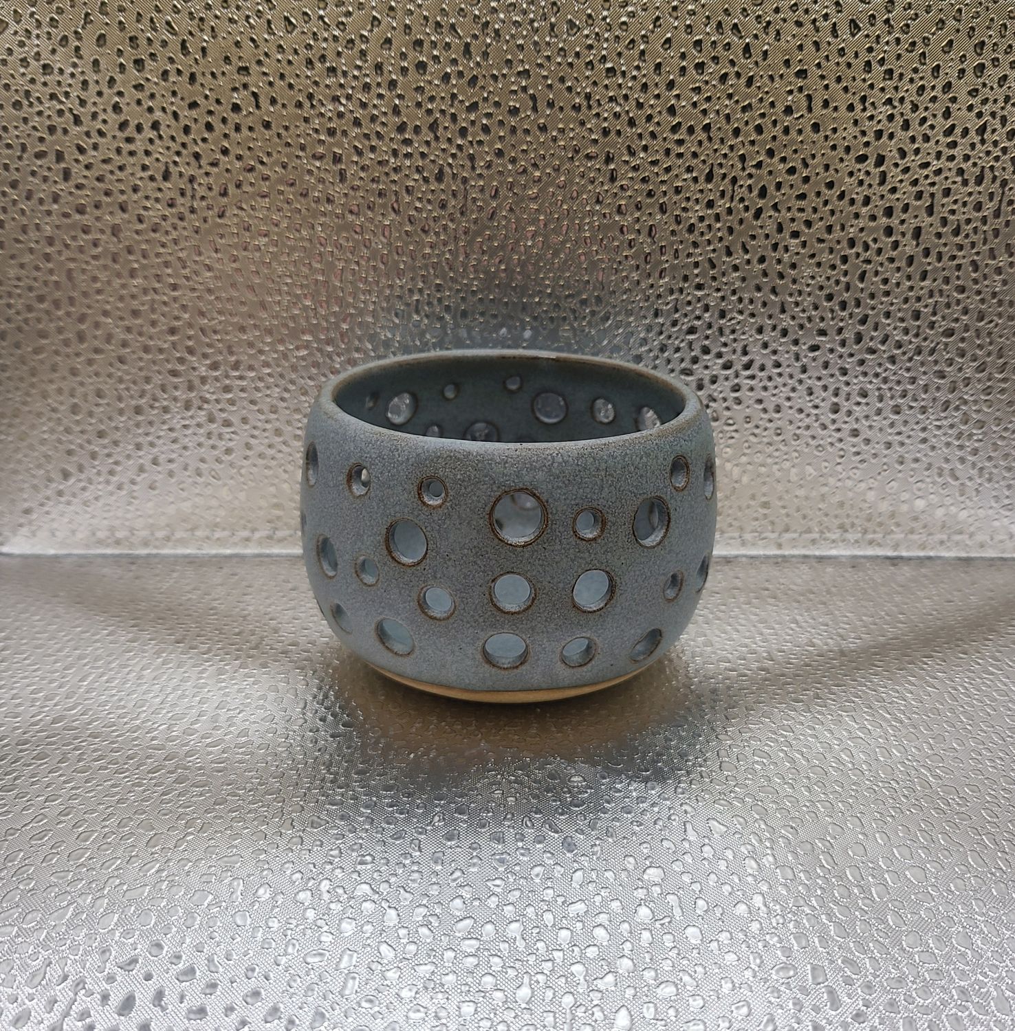 Frost Blue Tea Light Holder 