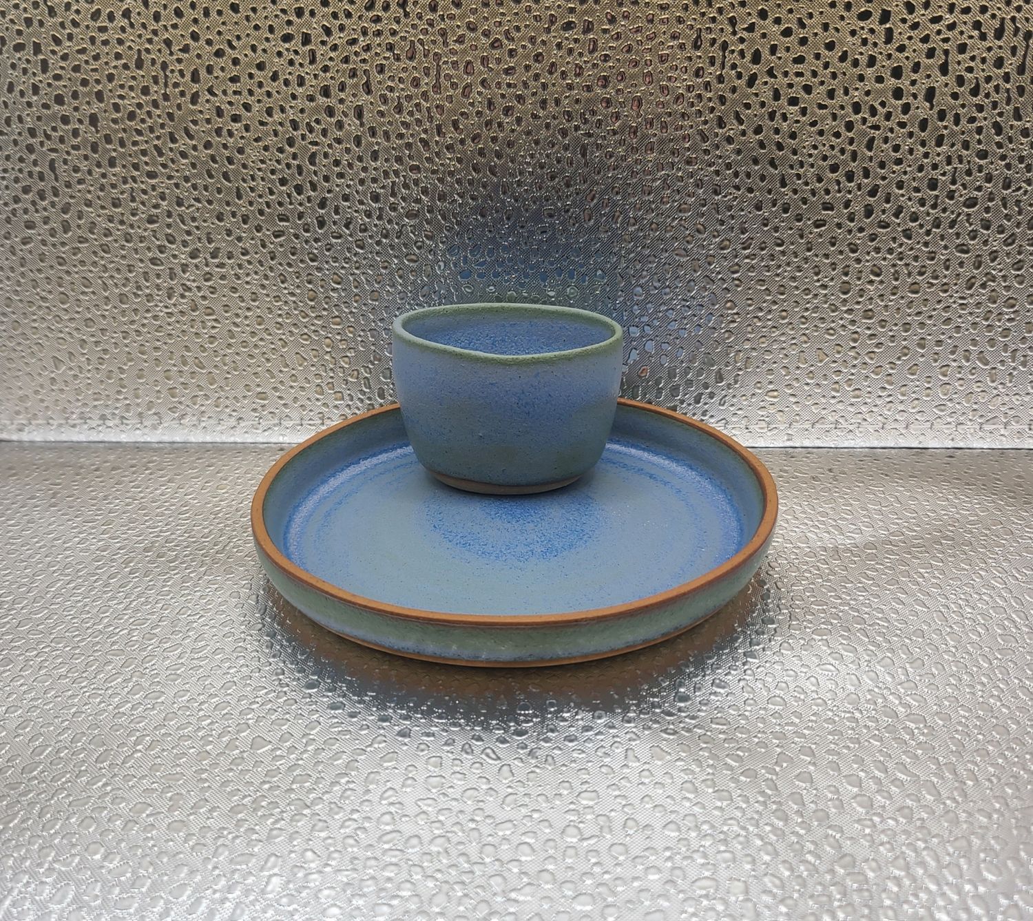 Capri Blue Communion Cup and Plate 1