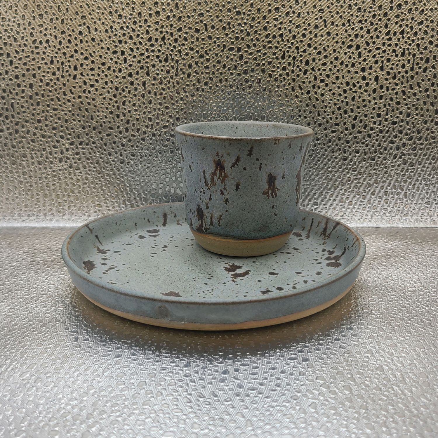 Winterwood and Frost Blue Communion Cup and Plate 1