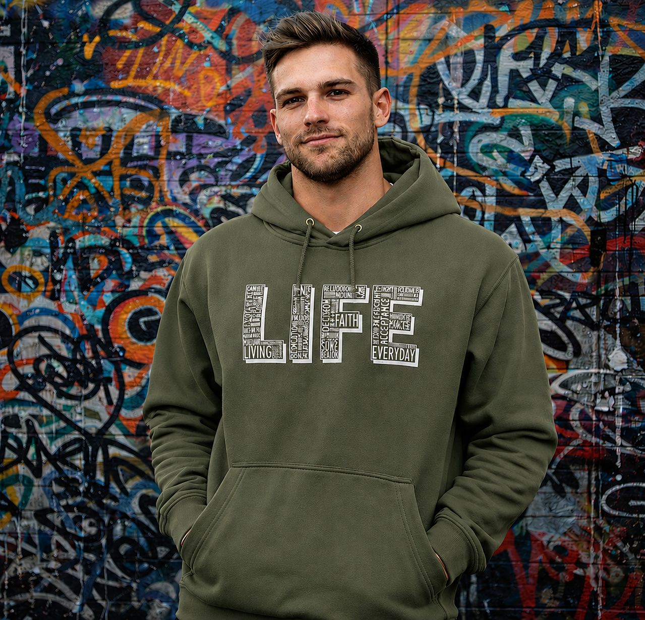 LIFE Hoodie Earthy Green Unisex