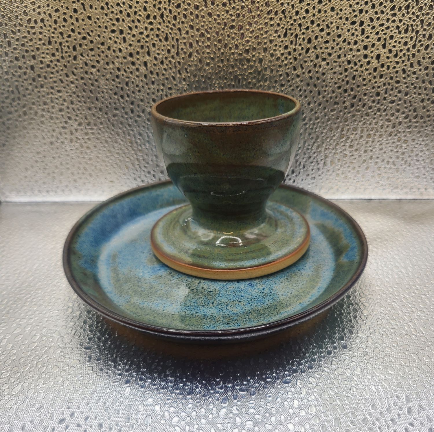 Stoned Denim Communion Cup and Plate 1