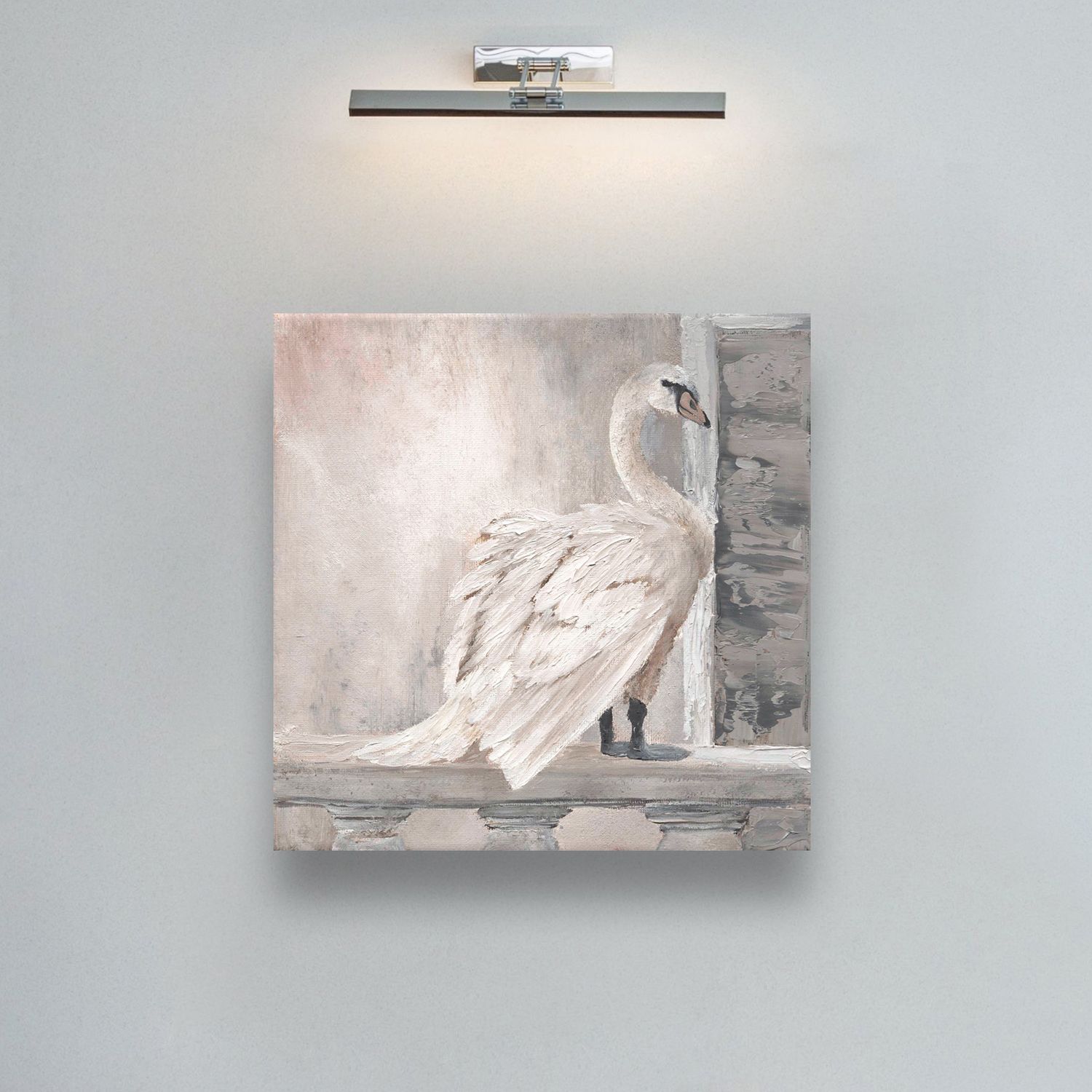Swan 20x20 cm oil on canvas